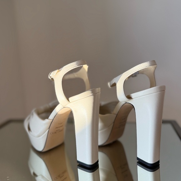 Like new Jimmy Choo Heloise 120MM Leather Platform Sandals $995 38.5 - Picture 9 of 16